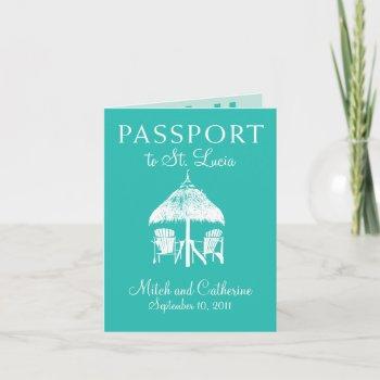 Small St. Lucia Wedding Passport Front View