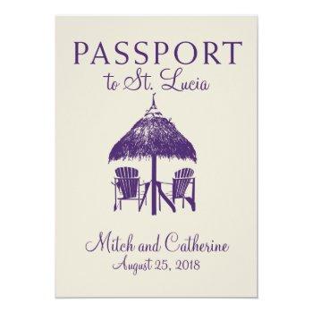 Small St. Lucia Wedding Passport Front View