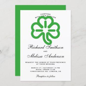 Small St. Patrick's Day Green Clover Wedding Front View
