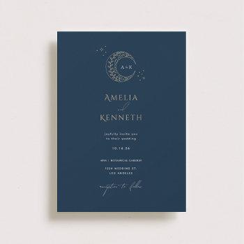 stardust monogram wedding invitations