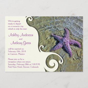 starfish beach post wedding reception only 2 invitation
