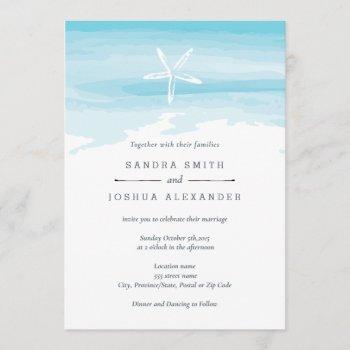 starfish beach wedding invitation
