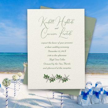 starfish couple inviting december wedding invitation