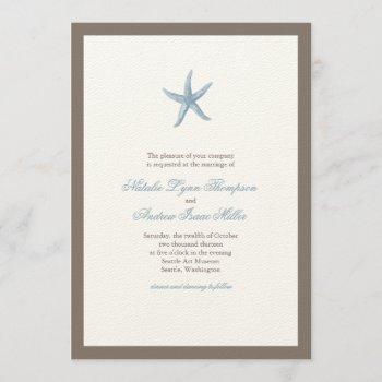 starfish wedding invitation - blue