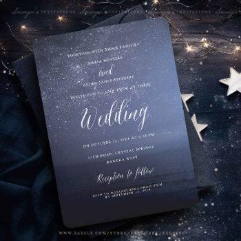 starry night celestial stars wedding invitation