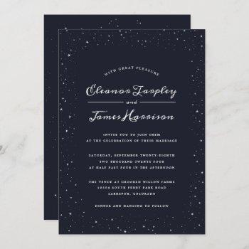 starry night customizable color wedding invitation