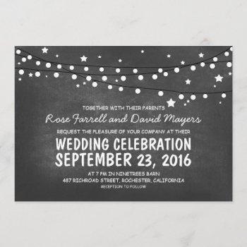Small Starry Night Lights Chalkboard Wedding Front View