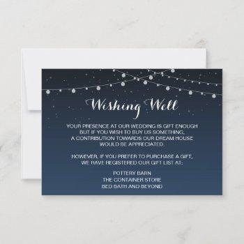 starry night rustic wedding registry card