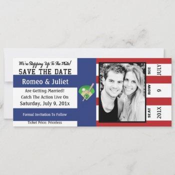 Small Step To The Plate Baseball Wedding Save The Date Front View