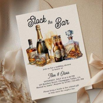 stock the bar couples wedding shower invitation
