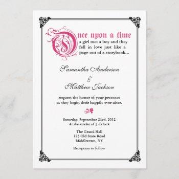 Small Storybook Fairytale Wedding  -pink/black Front View