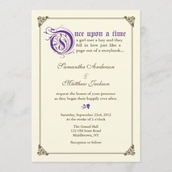storybook fairytale wedding invitation - purple