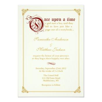 Small Storybook Fairytale Wedding  -red/gold Front View