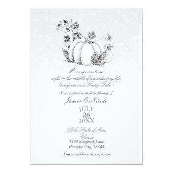 Small Storybook Silver White Pumpkin Fairy Tale Wedding Front View