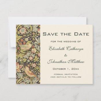 Small Strawberry Thieves Vintage Wedding Set Save The Date Front View