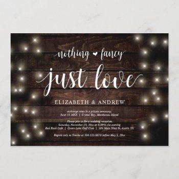 Small String Lights Farm, Wood, Wedding Elopement Party Front View