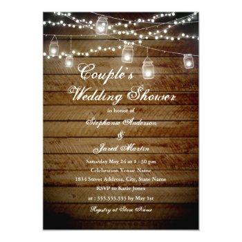 Small String Lights Rustic Couples Wedding Shower Front View