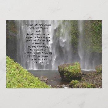 stunning oregon waterfall wedding invitation