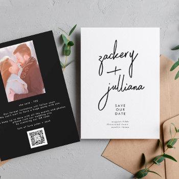 Small Stylish Names | Photo Custom Save The Date Front View