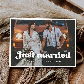 Small Stylish Retro Just Married Photo Front View