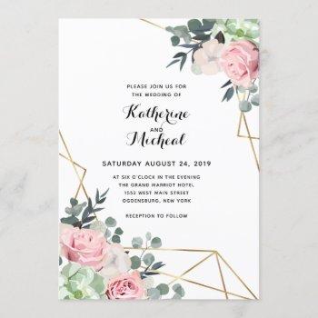 Small Succulent Floral Geometric Wedding Front View