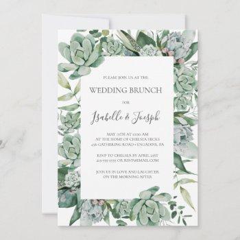 succulent greenery | wedding brunch invitation