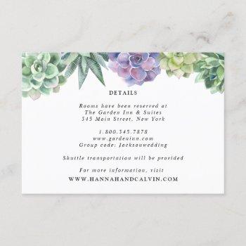 succulent wedding information invitation