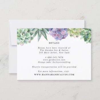 Small Succulent Wedding Information Front View