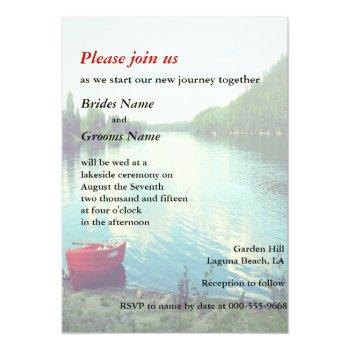 Small Summer Lakeside Wedding Event Custom Invites Front View