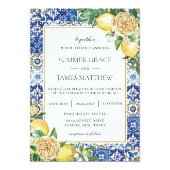 Small Summer Lemon Floral Greenery Destination Wedding Front View