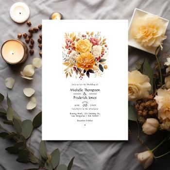 sundial floral wedding invitation