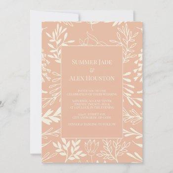 sundial floral wedding invitation with photo