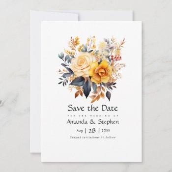 Small Sundial Floral Wedding Save The Date Front View