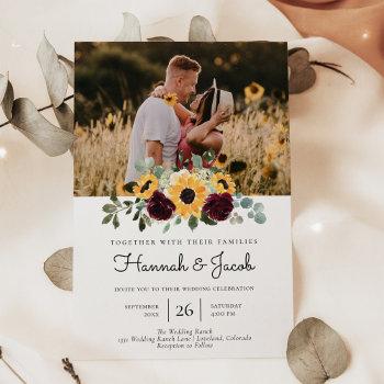 Small Sunflower And Roses Rustic Photo Wedding Front View