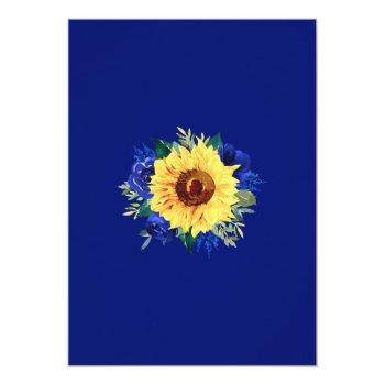 Small Sunflower Blue Floral Border Wedding Back View