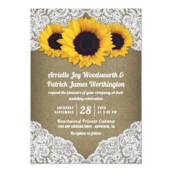 Small Sunflower Burlap And Lace Wedding Front View