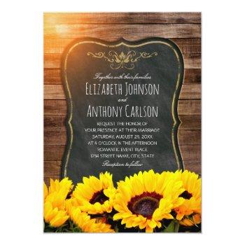 Small Sunflower Fall Wedding Rustic Chalkboard Front View