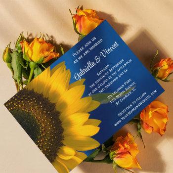 Small Sunflower On Blue Wedding Front View