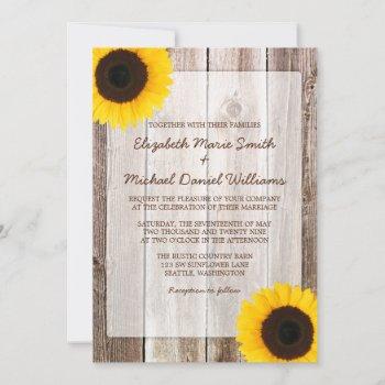 Small Sunflower Rustic Barn Wood Wedding Front View