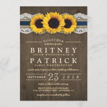 Small Sunflower Rustic Blue Burlap Wedding Front View
