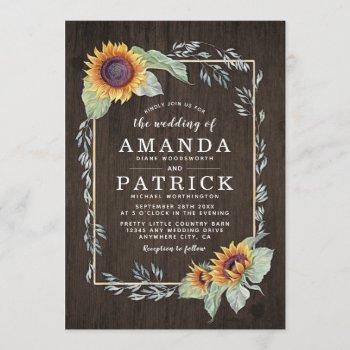 Small Sunflower Rustic Watercolor Wedding Front View