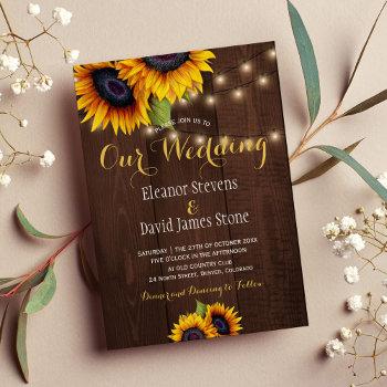 Small Sunflowers String Lights Fall Trendy Wedding Front View