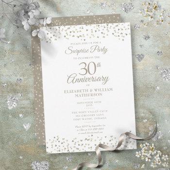 surprise 30th wedding anniversary hearts confetti invitation