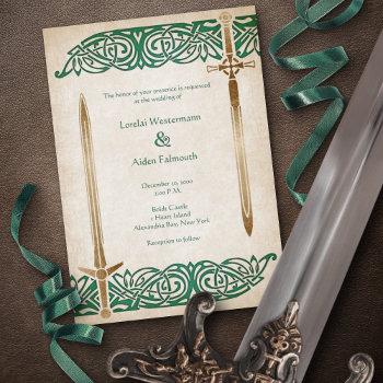 swords celtic wedding invitation