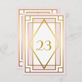 Small Table Number,great Gatsby,elegant,chic,white Pink Front View