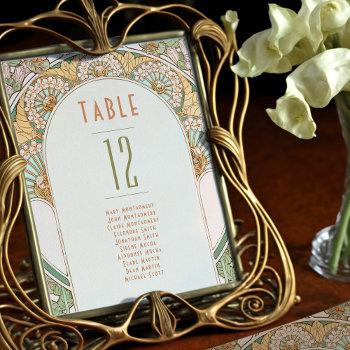 Small Table Numbers Vintage Art Nouveau Wedding Front View