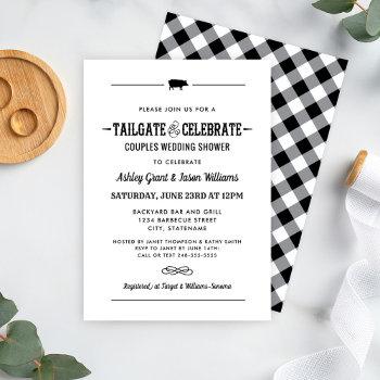 tailgate and celebrate black wedding shower invitation