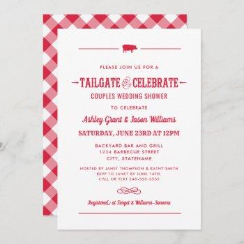 tailgate and celebrate red wedding couples shower invitation