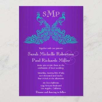 Small Teal And Purple Peacock Wedding Front View