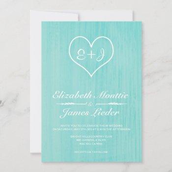 teal country wedding invitations